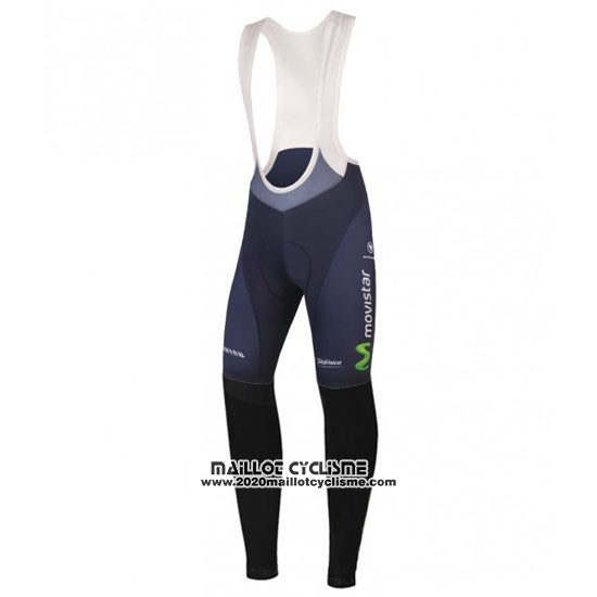 2016 Maillot Ciclismo Movistar Vert et Bleu Manches Longues et Cuissard